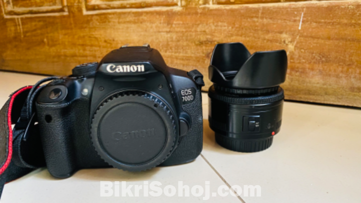 Canon 700d with 50mm prime lens